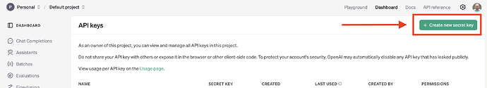 create key