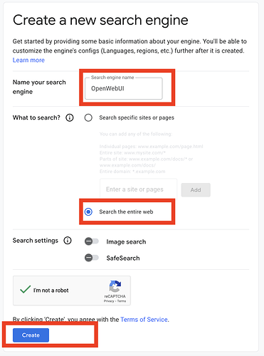create a google search engine